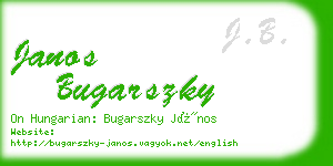 janos bugarszky business card